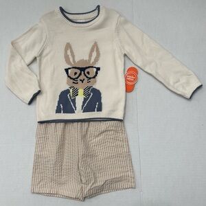 Kids Wonder Nation Toddler Boy Easter Sweater and Shorts Set, 2-Piece, Size 4T